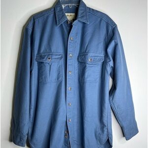 Eddie Bauer Long Sleeves Flannel Shirt Medium Blue